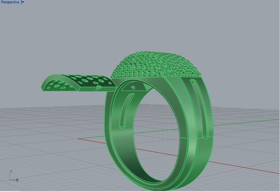 Ring gold with diamonds 3D print model_5