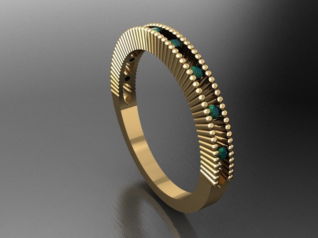 T054- Diamond solitarie ring 3D print model_3