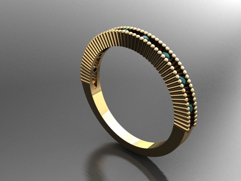 T054- Diamond solitarie ring 3D print model_4