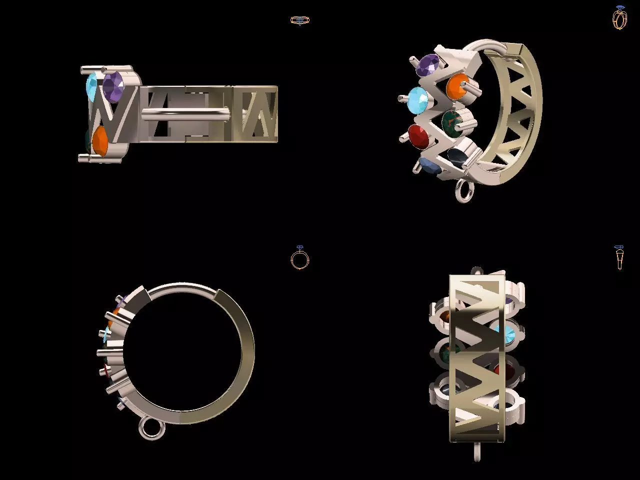 Earings ring set for sims 3D print model