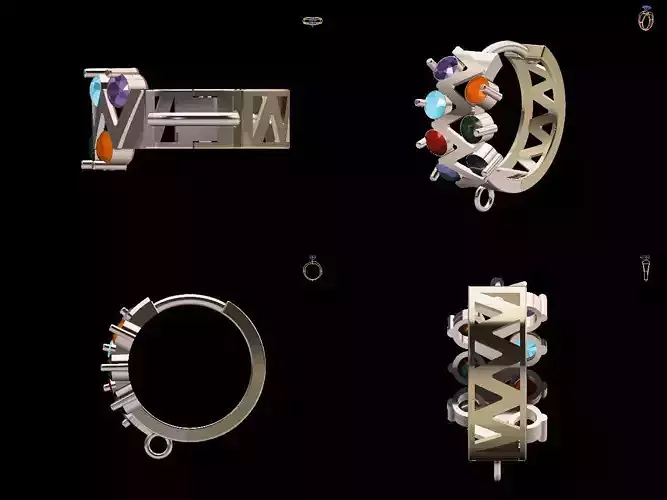 Earings ring set for sims 3D print model