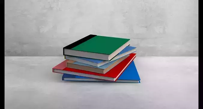 Free Books 3D Model Download - Low Poly Free low-poly 3D model
