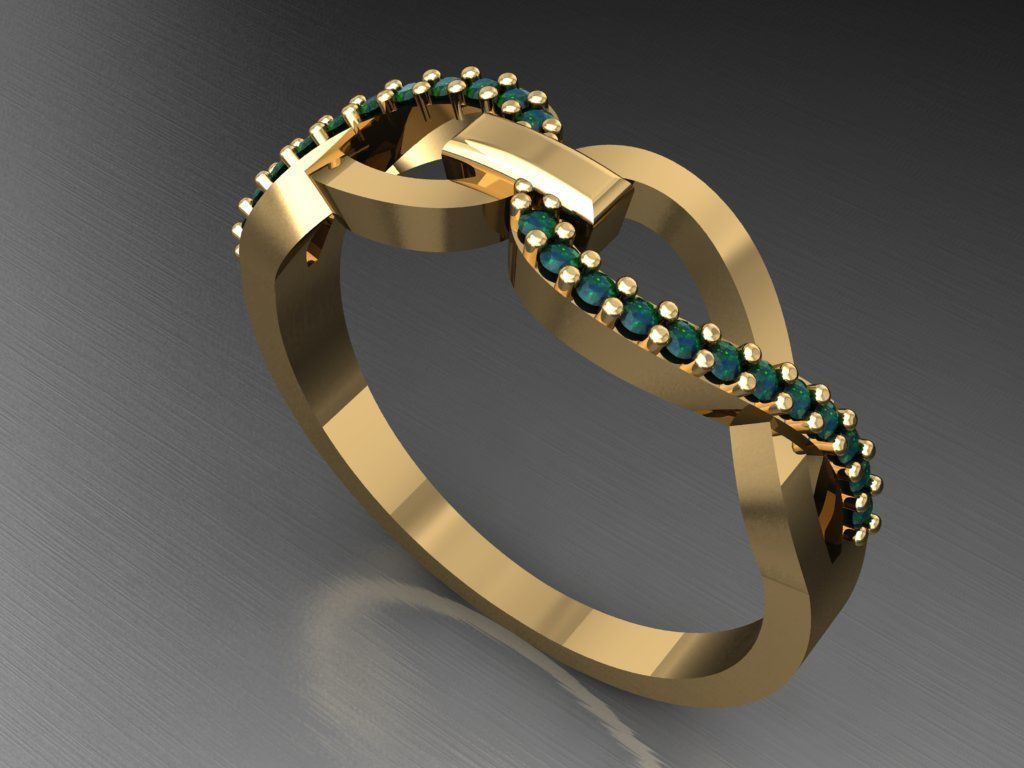 T056- Diamond solitarie ring 3D print model_1