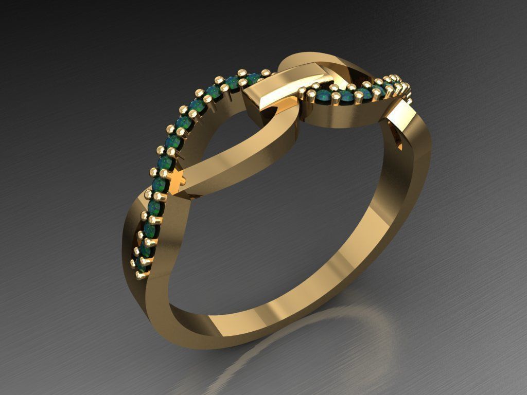 T056- Diamond solitarie ring 3D print model_2