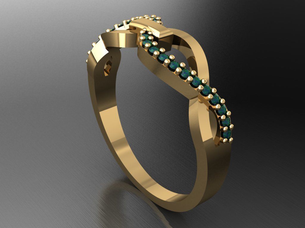 T056- Diamond solitarie ring 3D print model_4