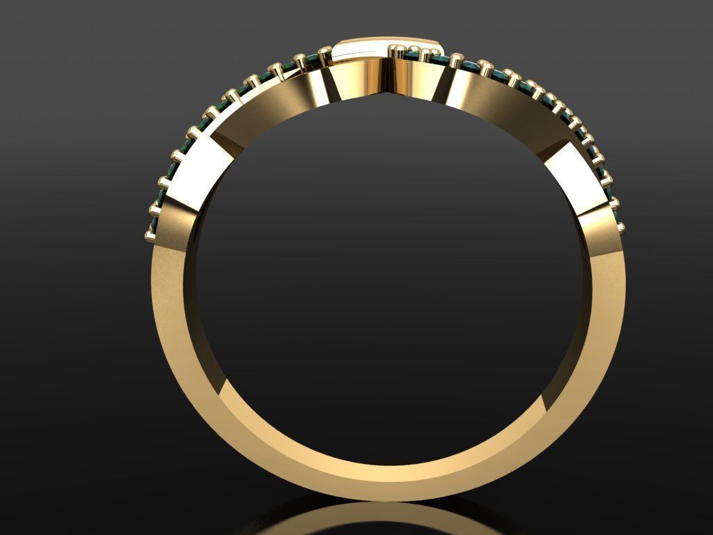 T056- Diamond solitarie ring 3D print model_5
