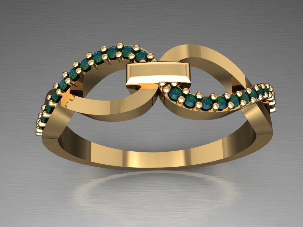 T056- Diamond solitarie ring 3D print model_3