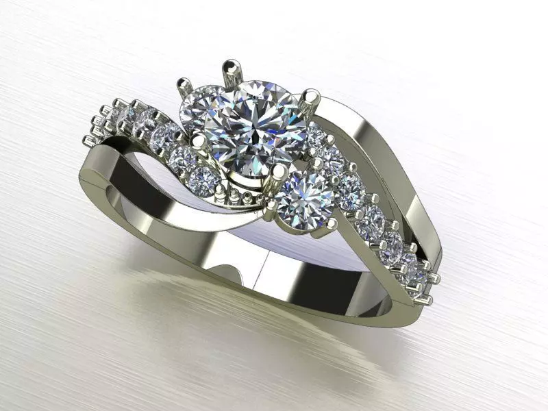 Girl diamonds Ring 3D print model