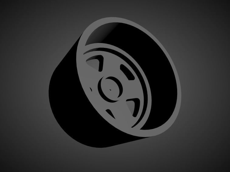 Mugen MR5 scalable and Printable rim 3D print model_1