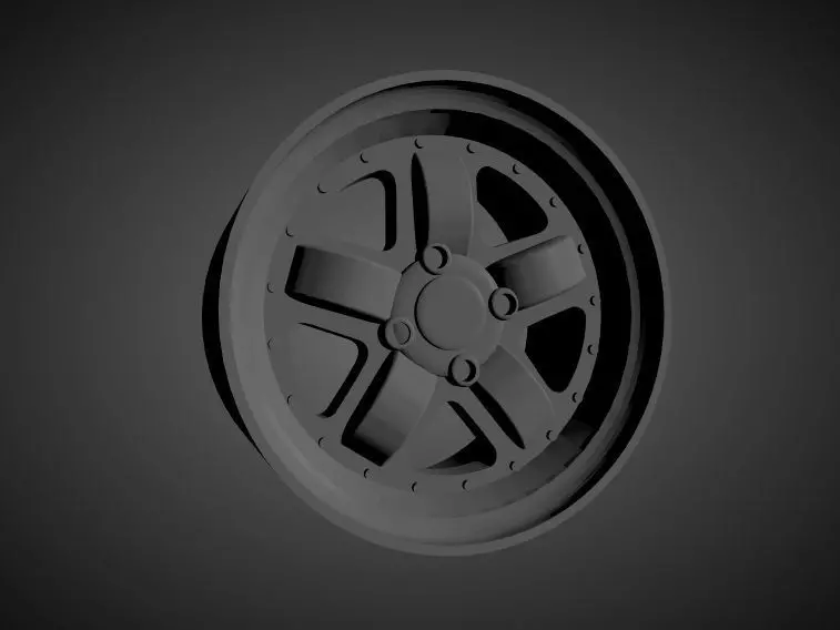 Mugen MR5 scalable and Printable rim 3D print model_0