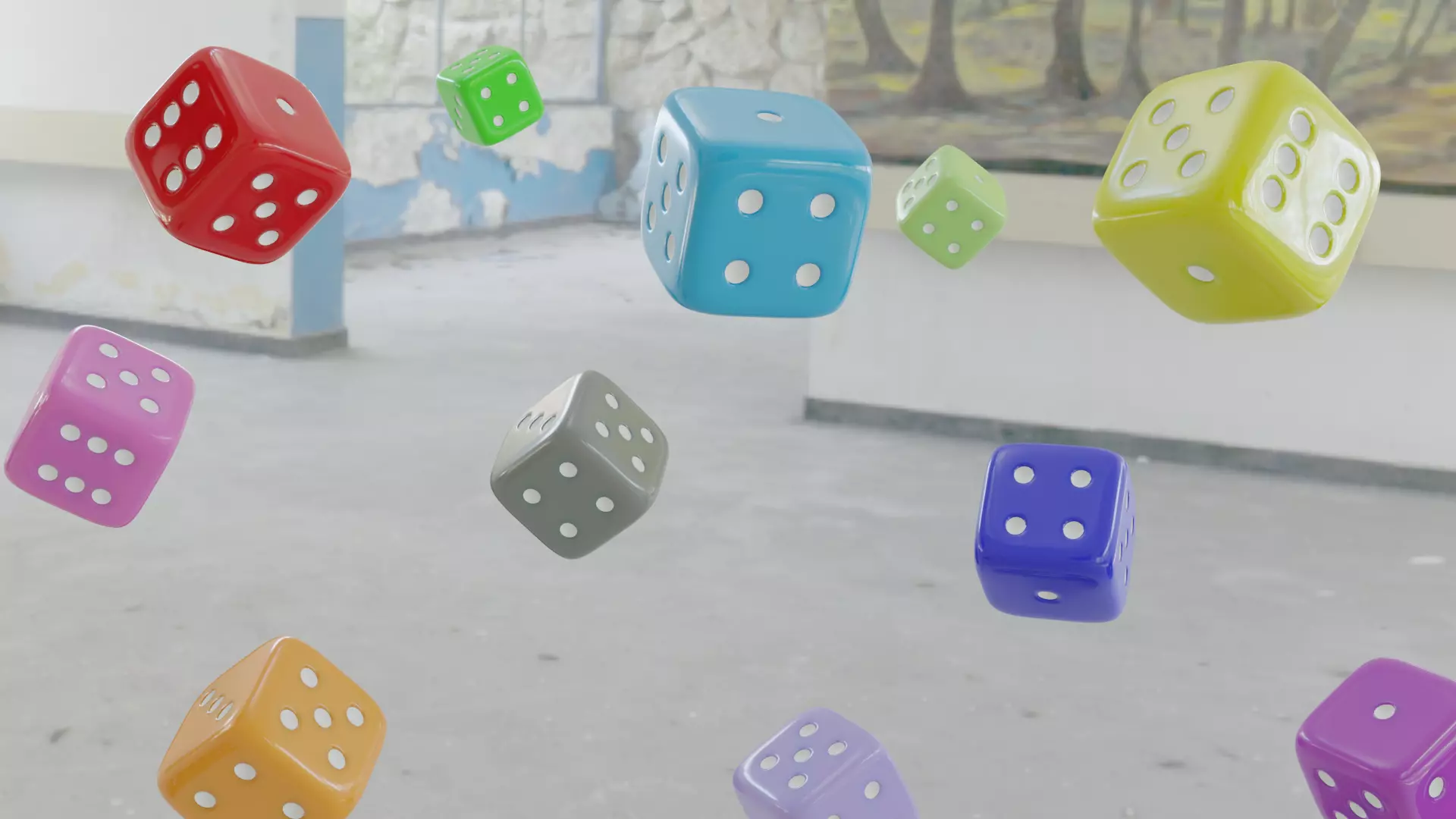 Colorful Dices Free 3D model
