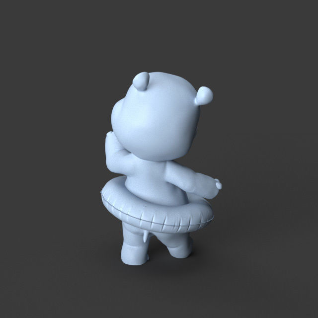 baby hippo toy figure 3D print model_5