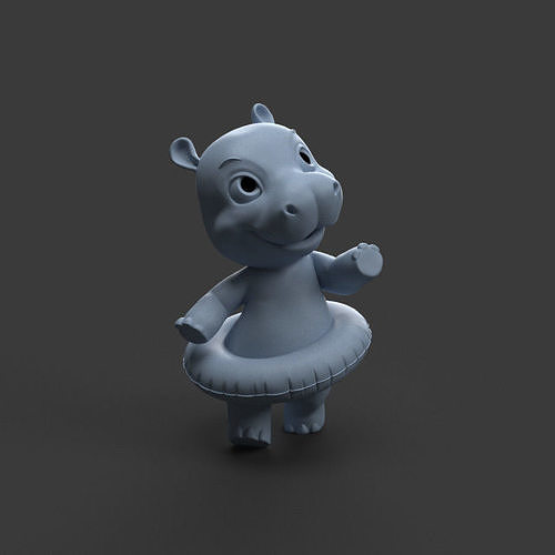 baby hippo toy figure 3D print model