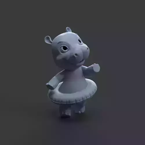 baby hippo toy figure 3D print model