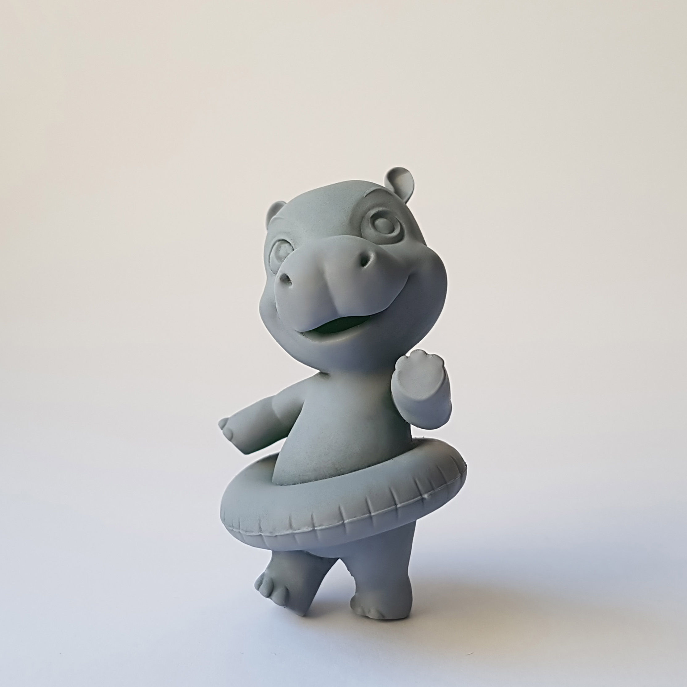 baby hippo toy figure 3D print model_9