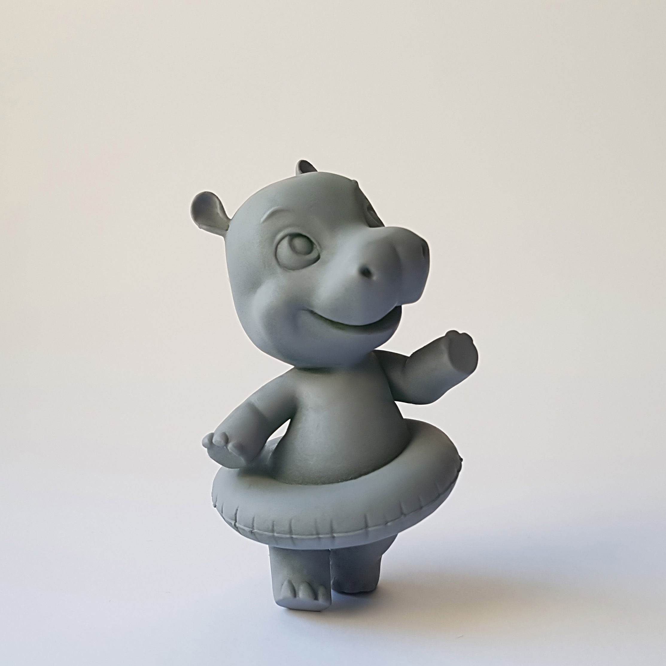 baby hippo toy figure 3D print model_7
