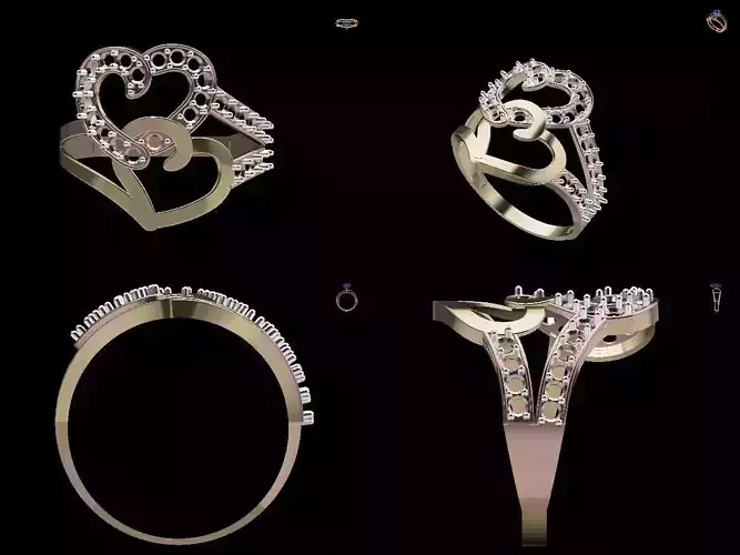 Heart Shape Ring  3D print model