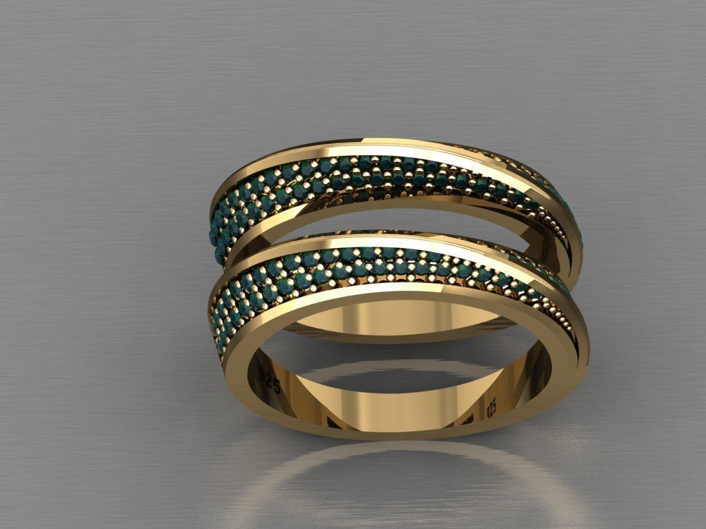 T062- Diamond solitarie ring 3D print model_2
