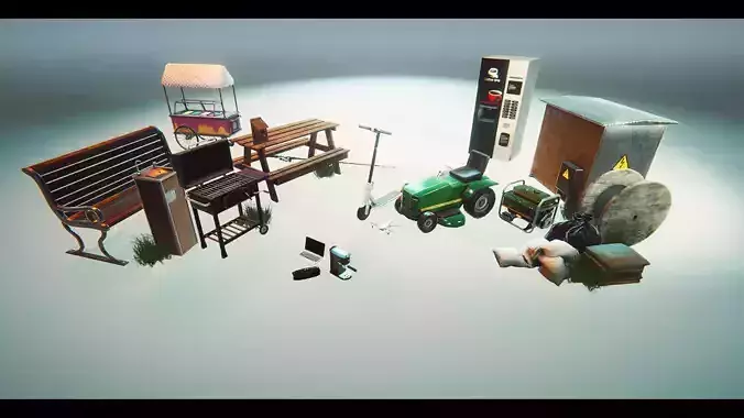 Environment Props that bring your game to life Low-poly 3D model