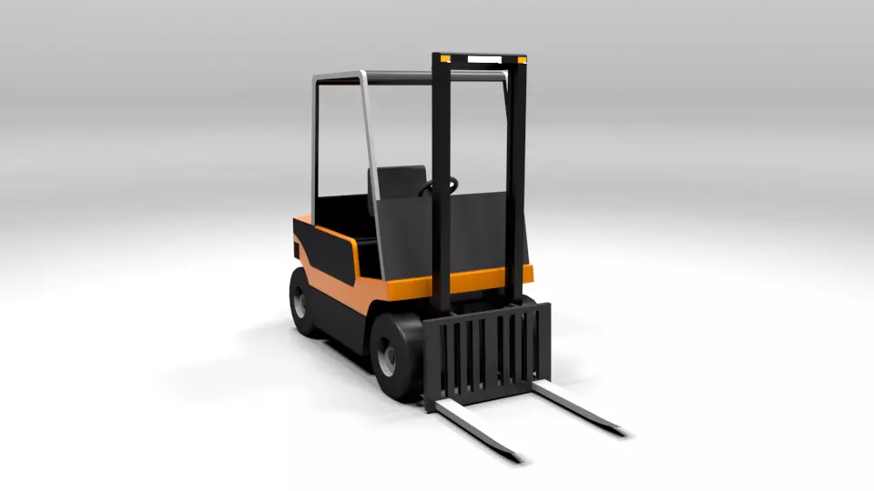 FORKLIFT LOWPOLY truck animation Low-poly 3D model