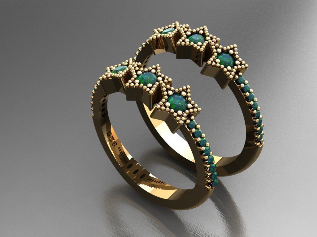 T064- Diamond solitarie ring 3D print model_3