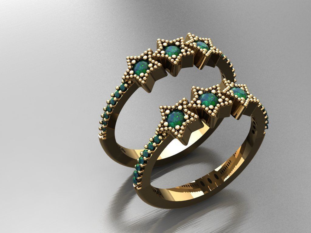 T064- Diamond solitarie ring 3D print model_4