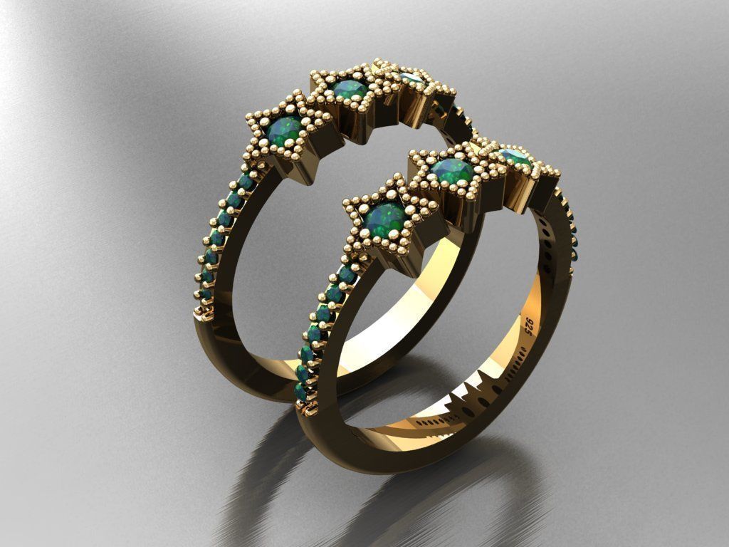 T064- Diamond solitarie ring 3D print model_1
