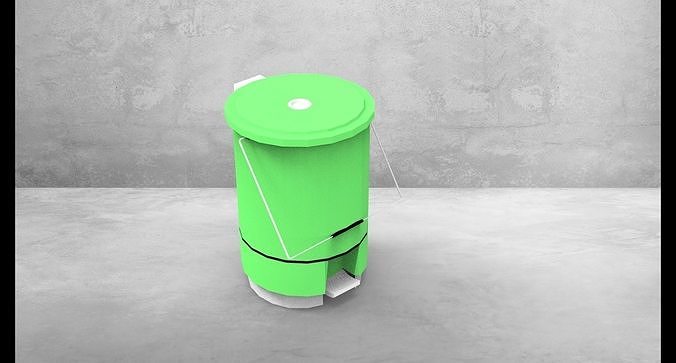 Free Dustbin Download - High poly Model Free 3D model