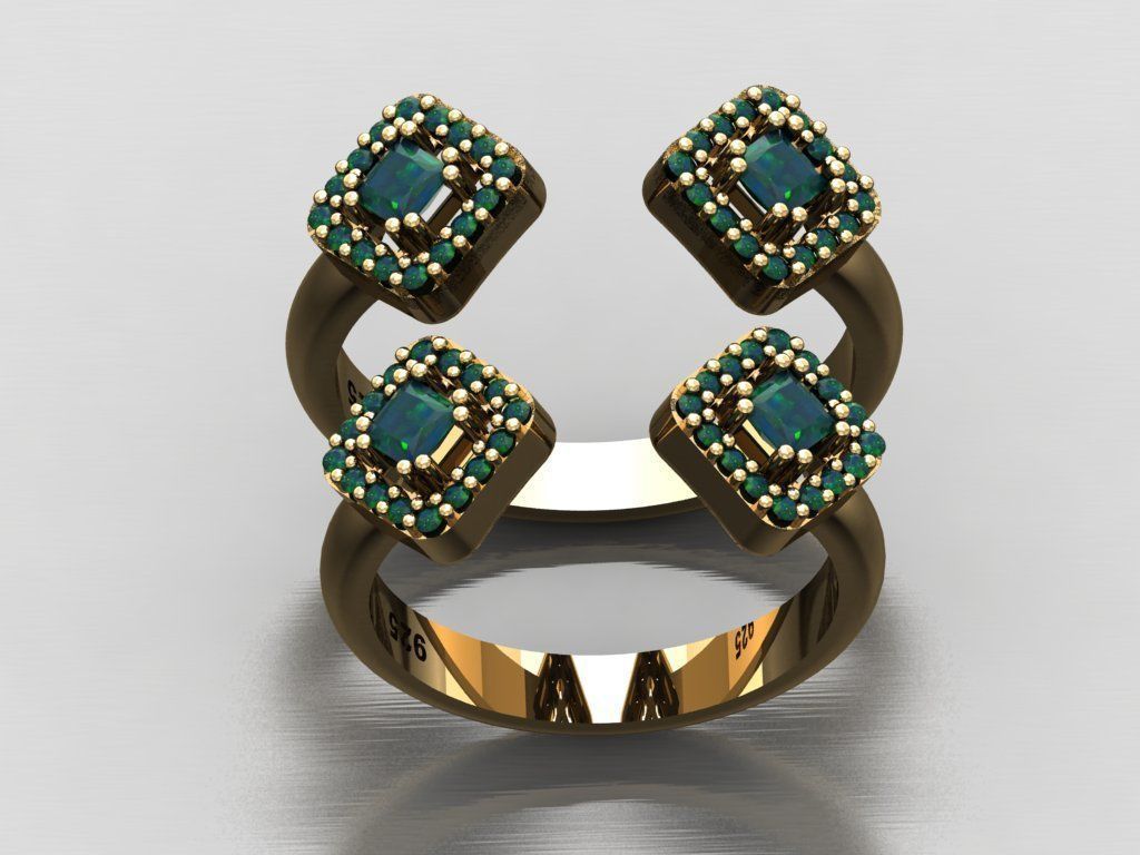 T067- Diamond solitarie ring 3D print model_3