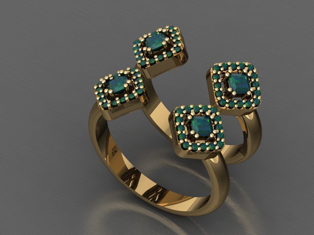 T067- Diamond solitarie ring 3D print model_1