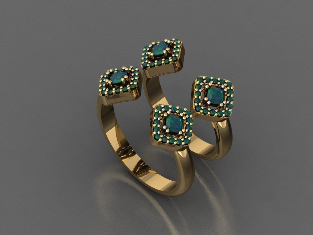 T067- Diamond solitarie ring 3D print model_2