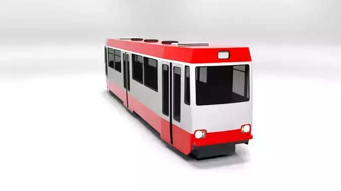 TRAM LOWPOLY metro train