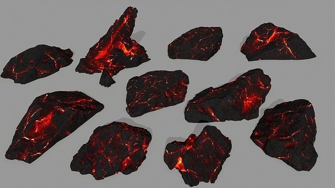 lava rocks  Low-poly 3D model