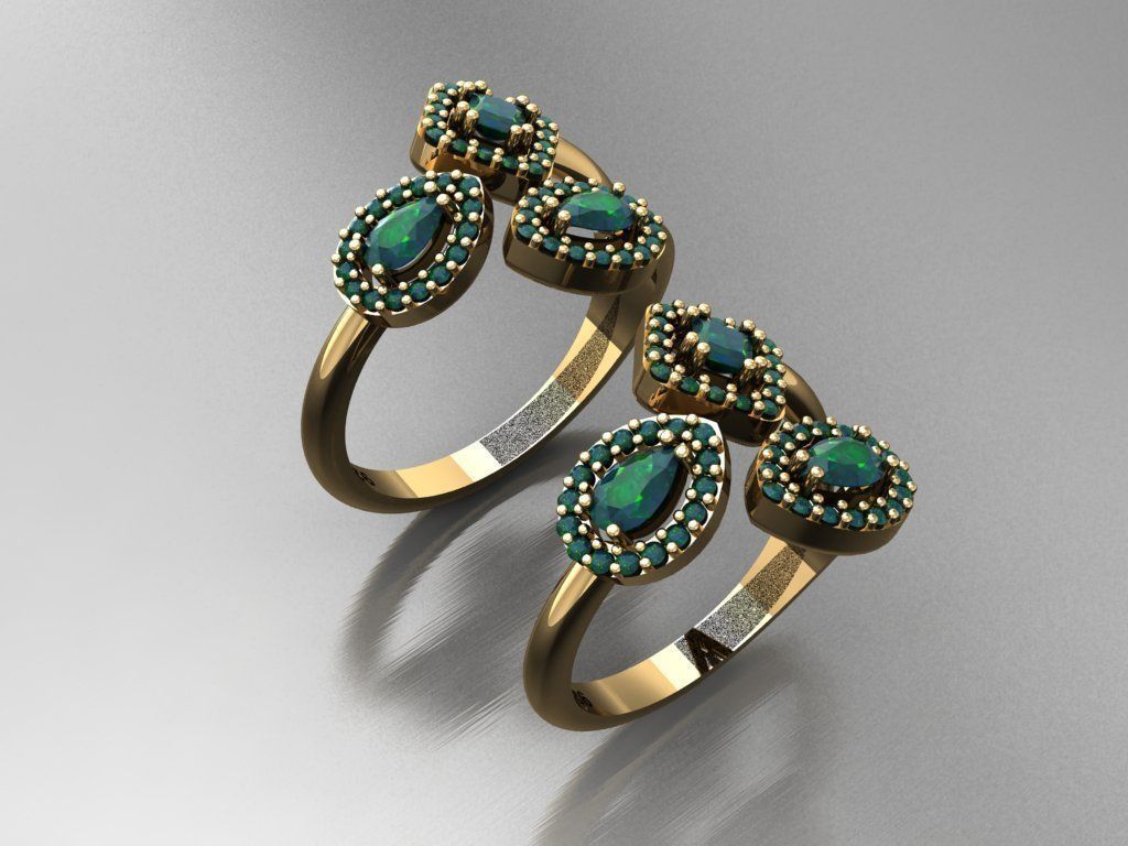 T069- Diamond solitarie ring 3D print model_1