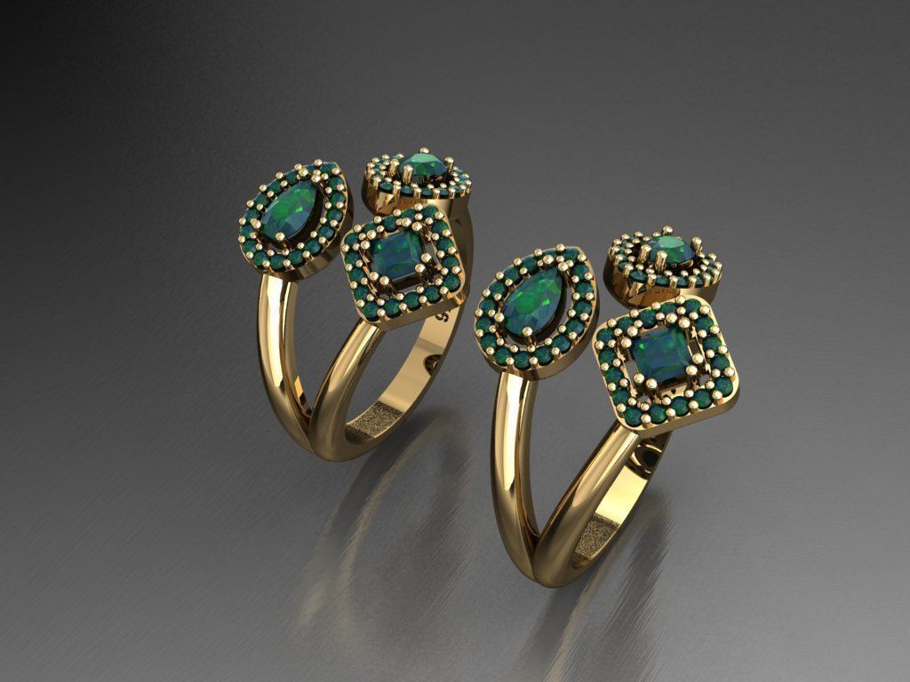 T069- Diamond solitarie ring 3D print model_2