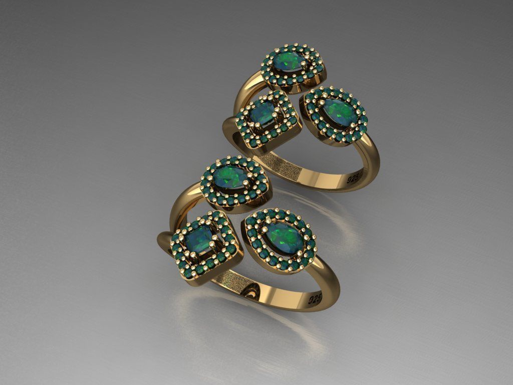 T069- Diamond solitarie ring 3D print model_3