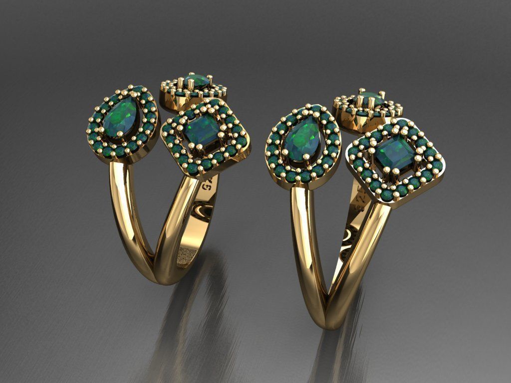 T069- Diamond solitarie ring 3D print model_4