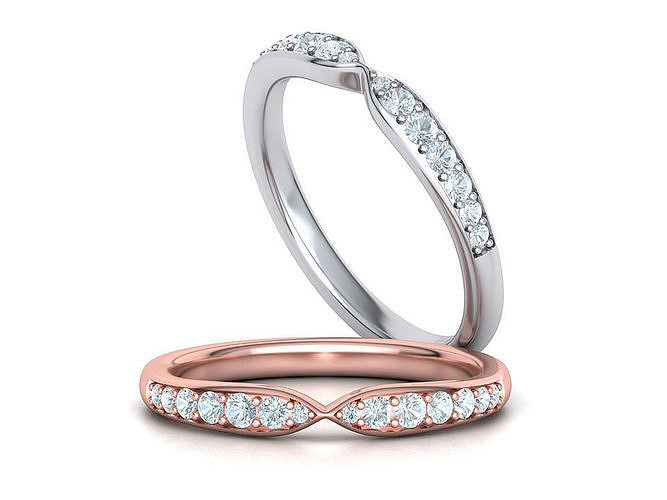 Diamond wedding band ring 3dmodel 3D print model