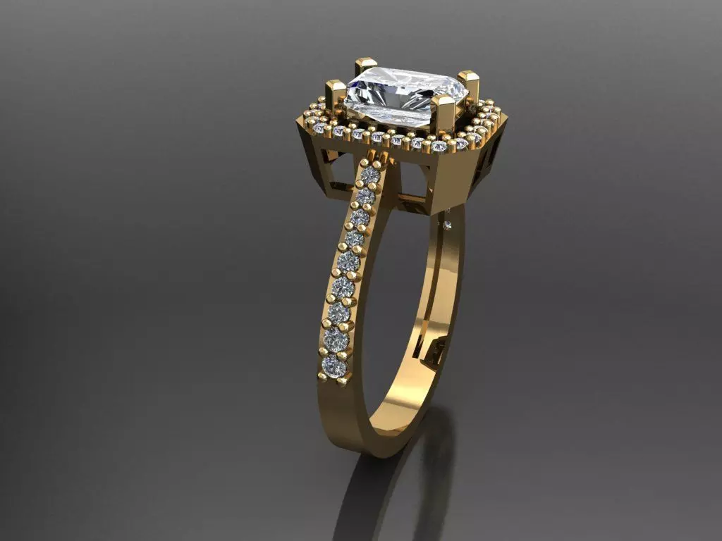 T073- Diamond solitarie ring 3D print model_0