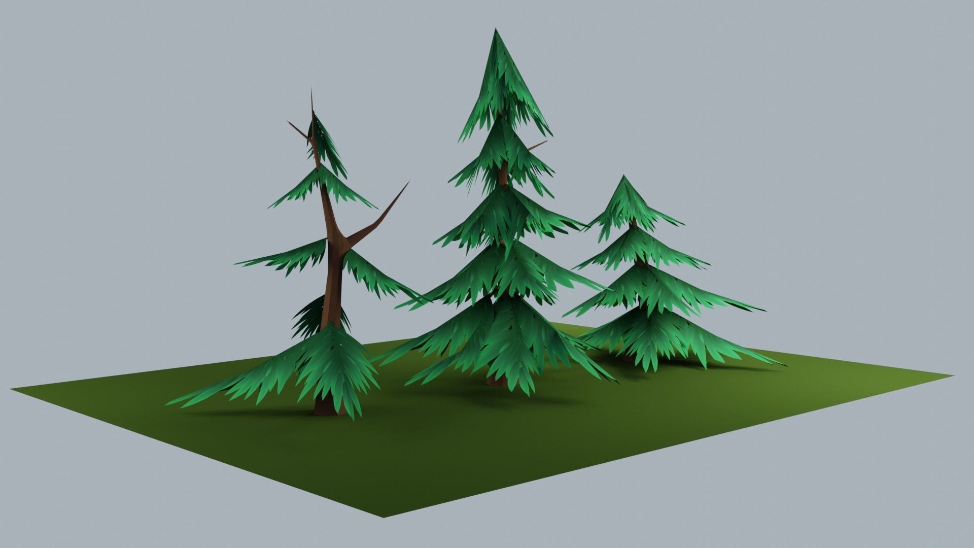 STYLIZED - Low-Poly 3D Pine trees pack Low-poly 3D model_1