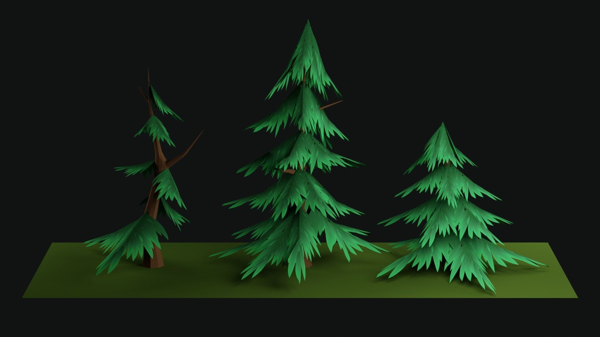 STYLIZED - Low-Poly 3D Pine trees pack Low-poly 3D model_0