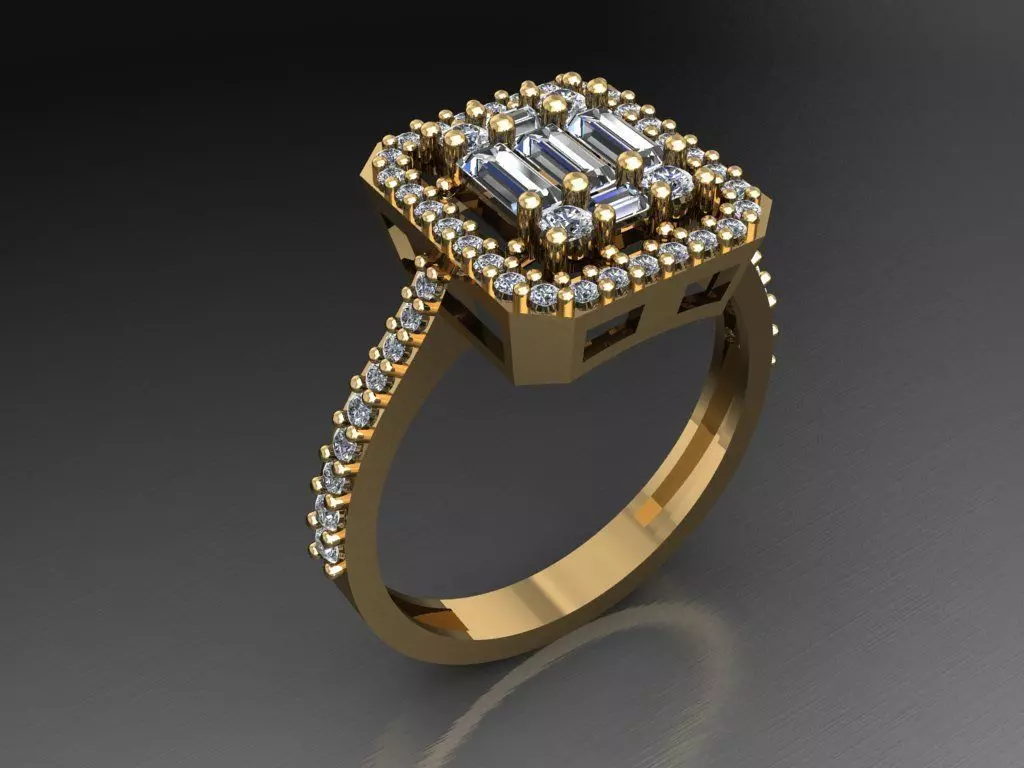 T076- Diamond solitarie ring 3D print model_0