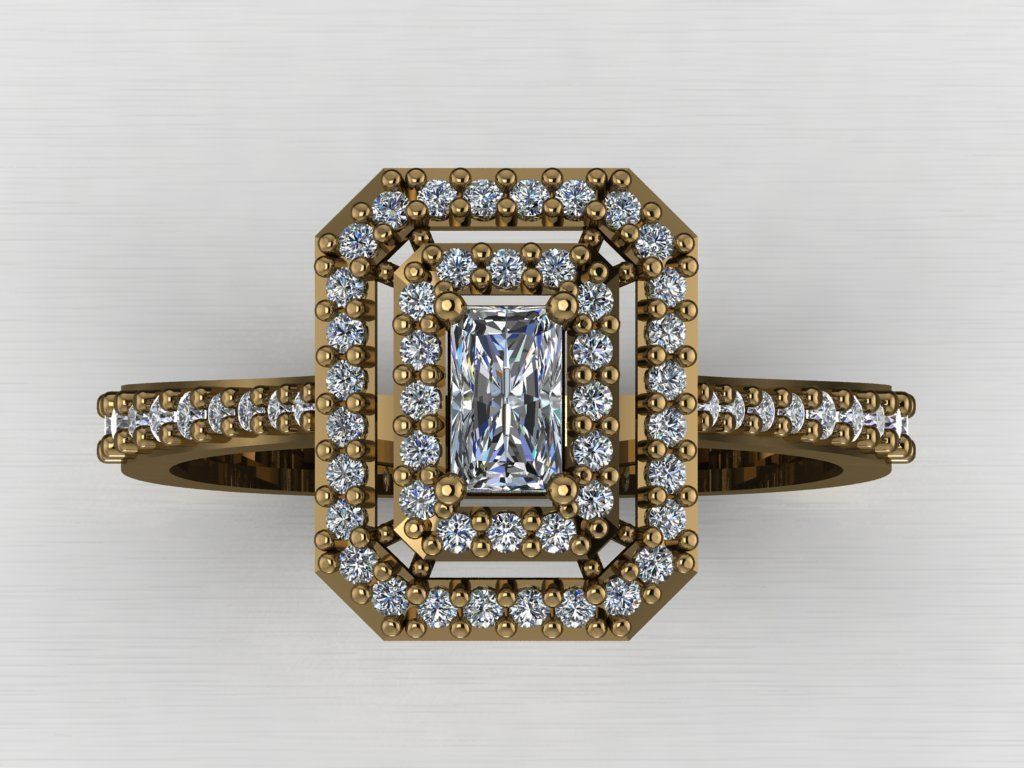 T077- Diamond solitarie ring 3D print model_3