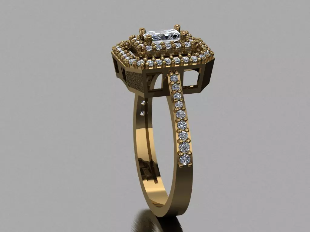 T077- Diamond solitarie ring 3D print model_0