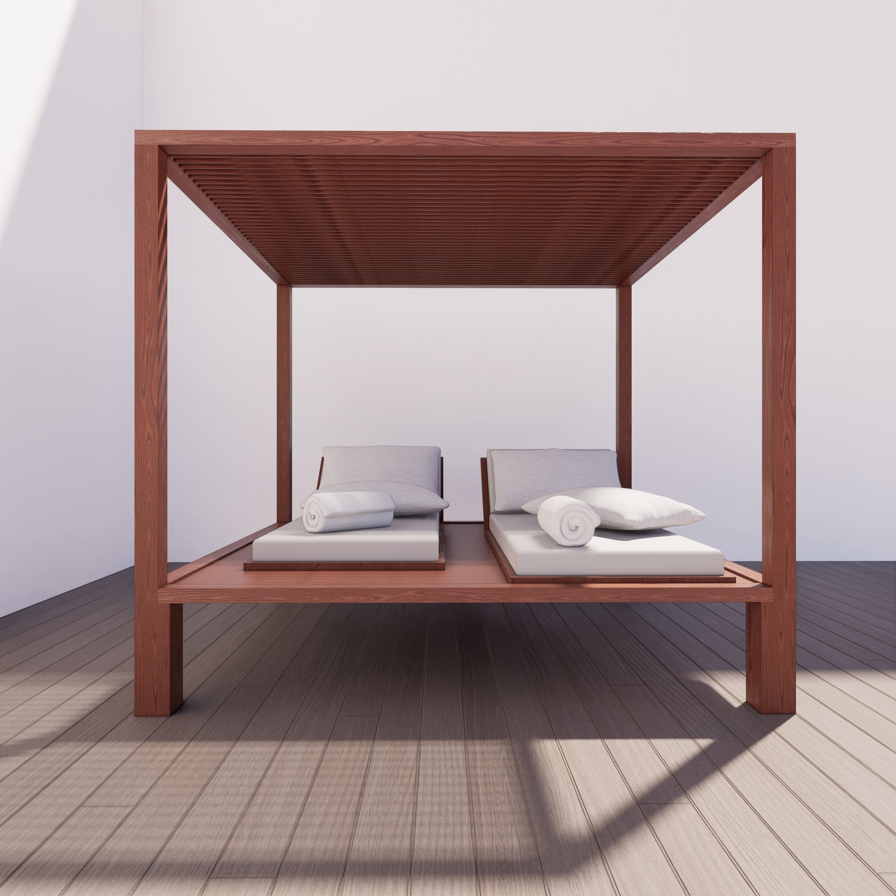 Camp bed - Full parametric Revit Family Low-poly 3D model_3
