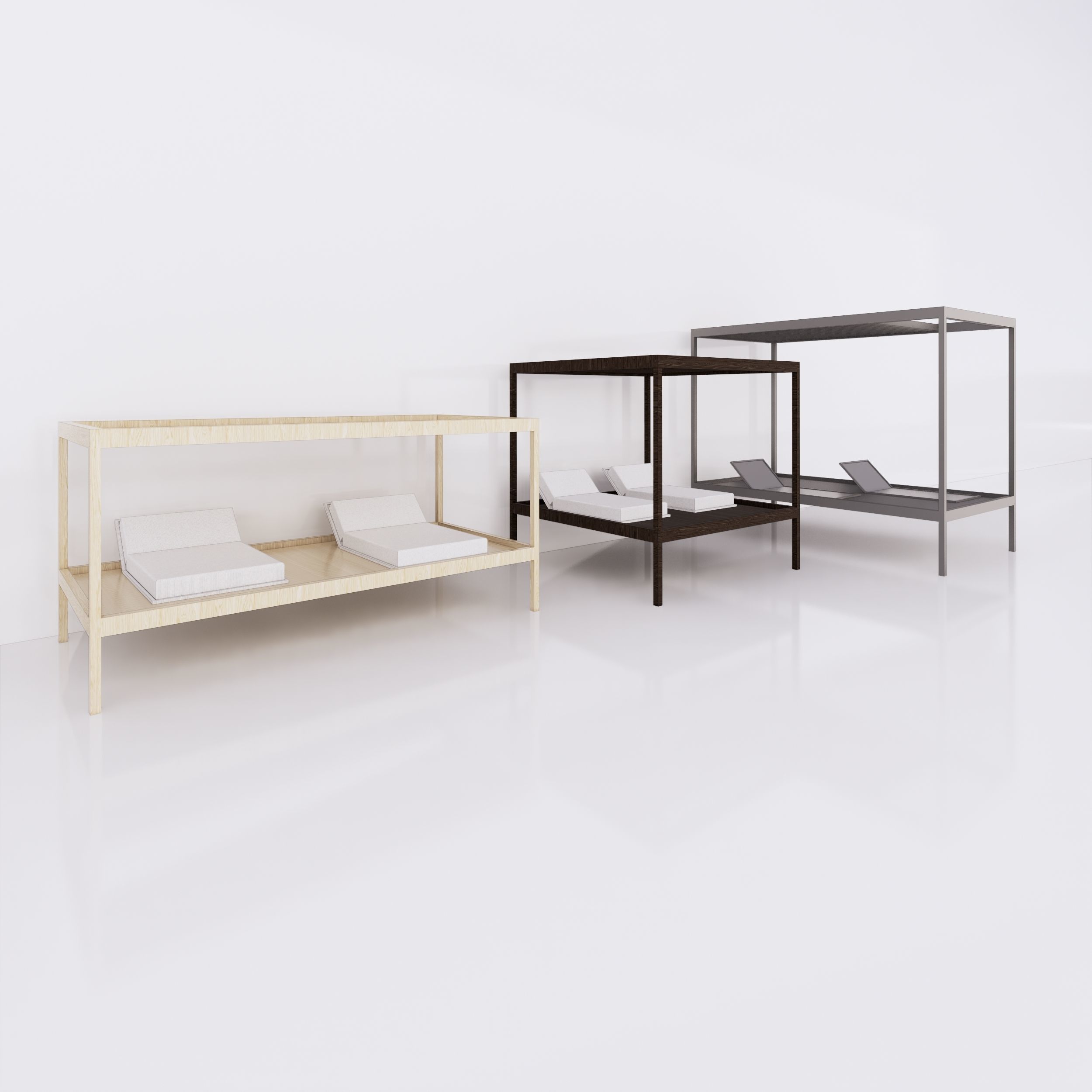 Camp bed - Full parametric Revit Family Low-poly 3D model_1