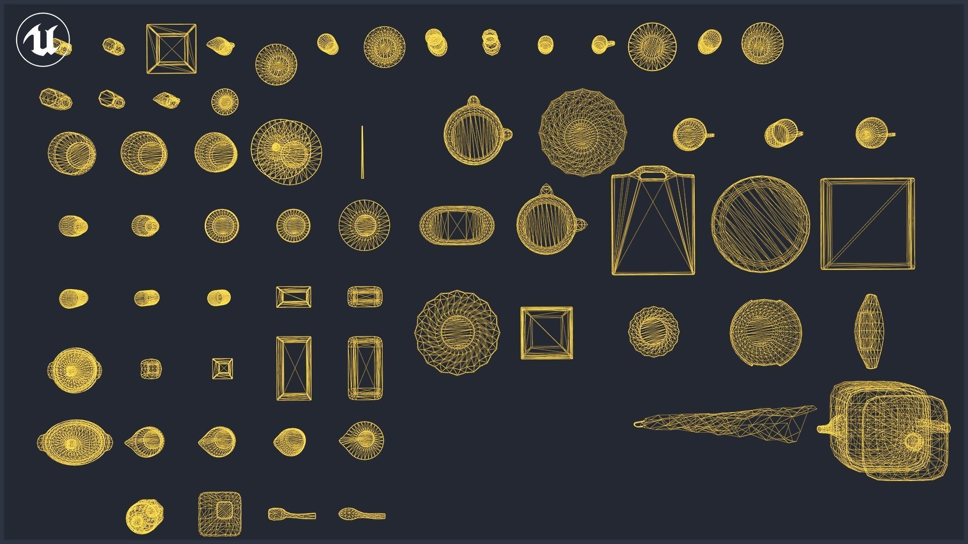 Tableware and Dishes Package Low-poly 3D model_9