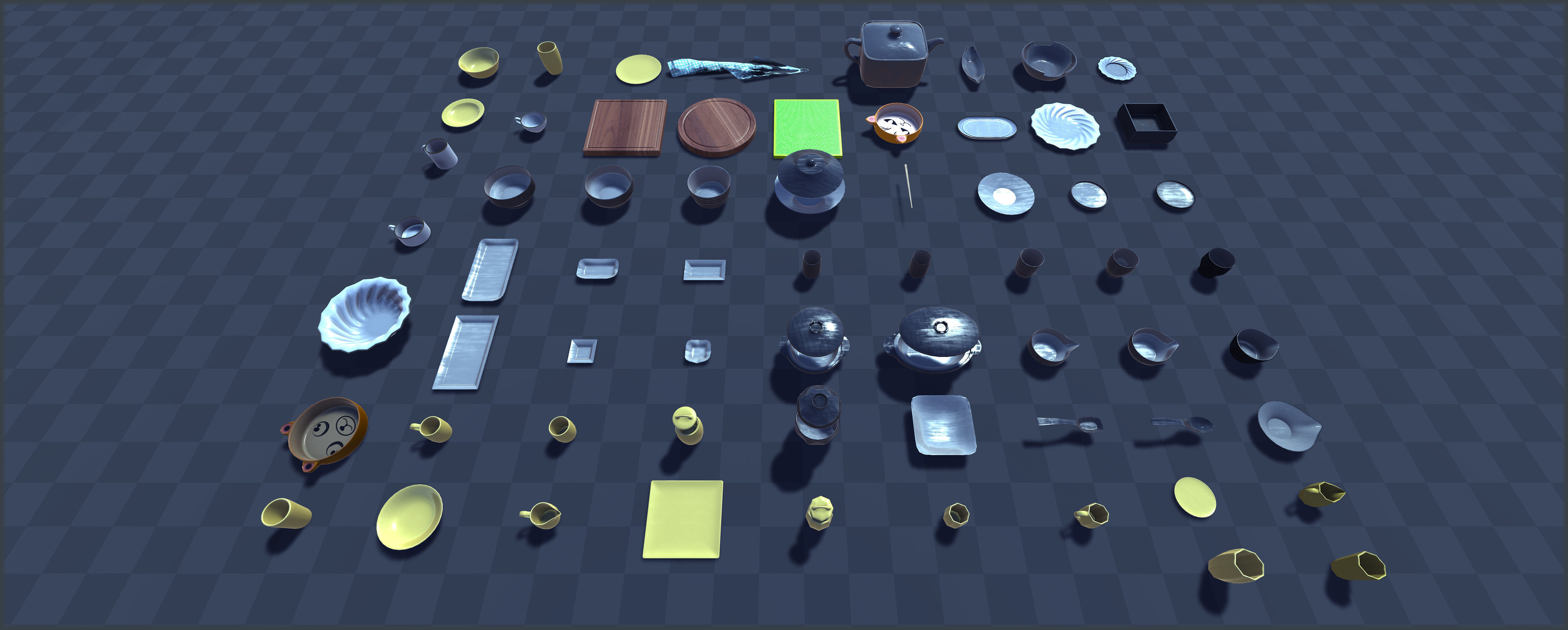 Tableware and Dishes Package Low-poly 3D model_5