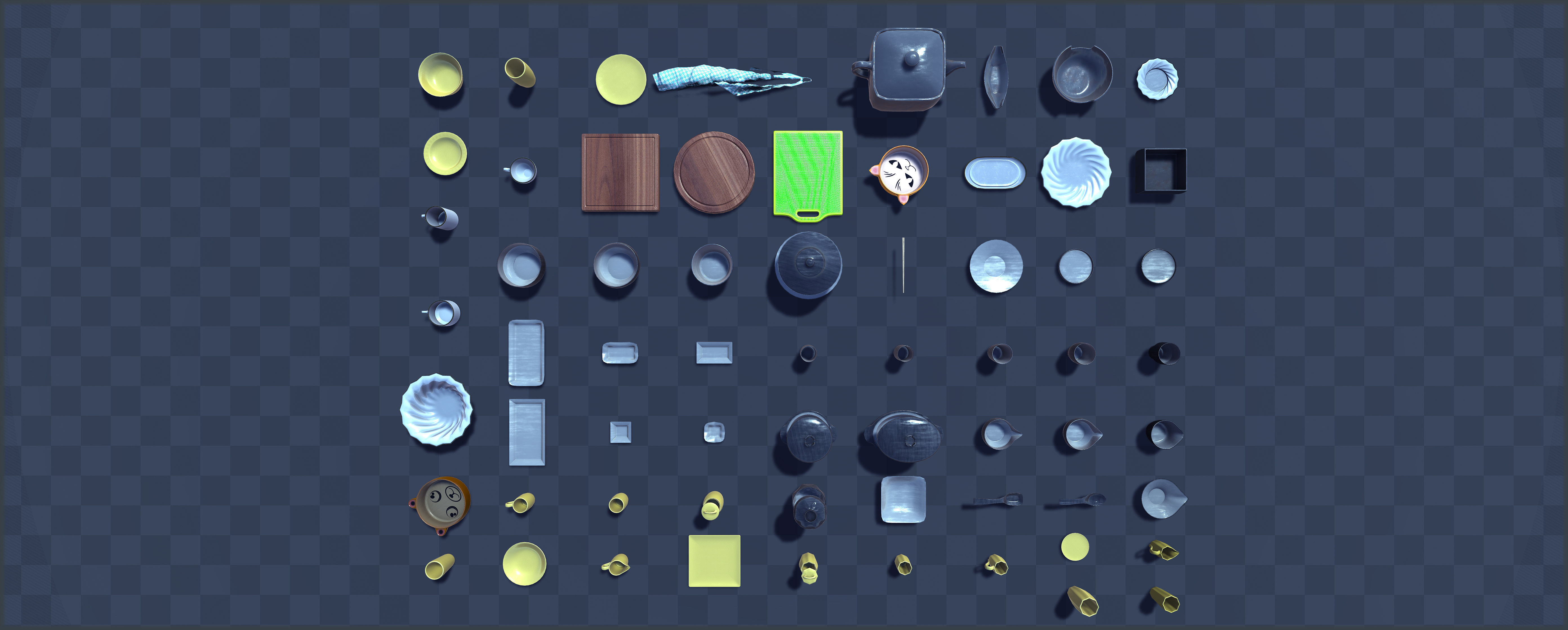 Tableware and Dishes Package Low-poly 3D model_3