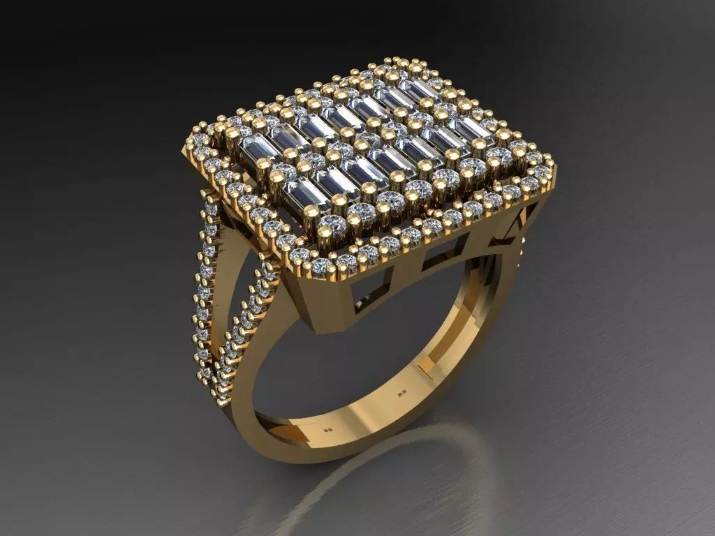 T079- Diamond solitarie ring 3D print model_0
